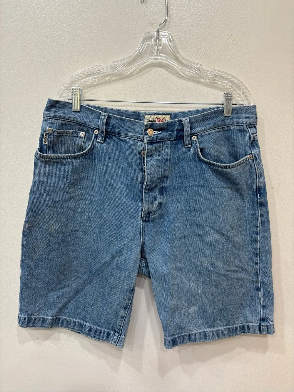 Stussy BIG OL Y2K Hidden Button Fly Jean Short Men’s Size 34 ( STAINS )
